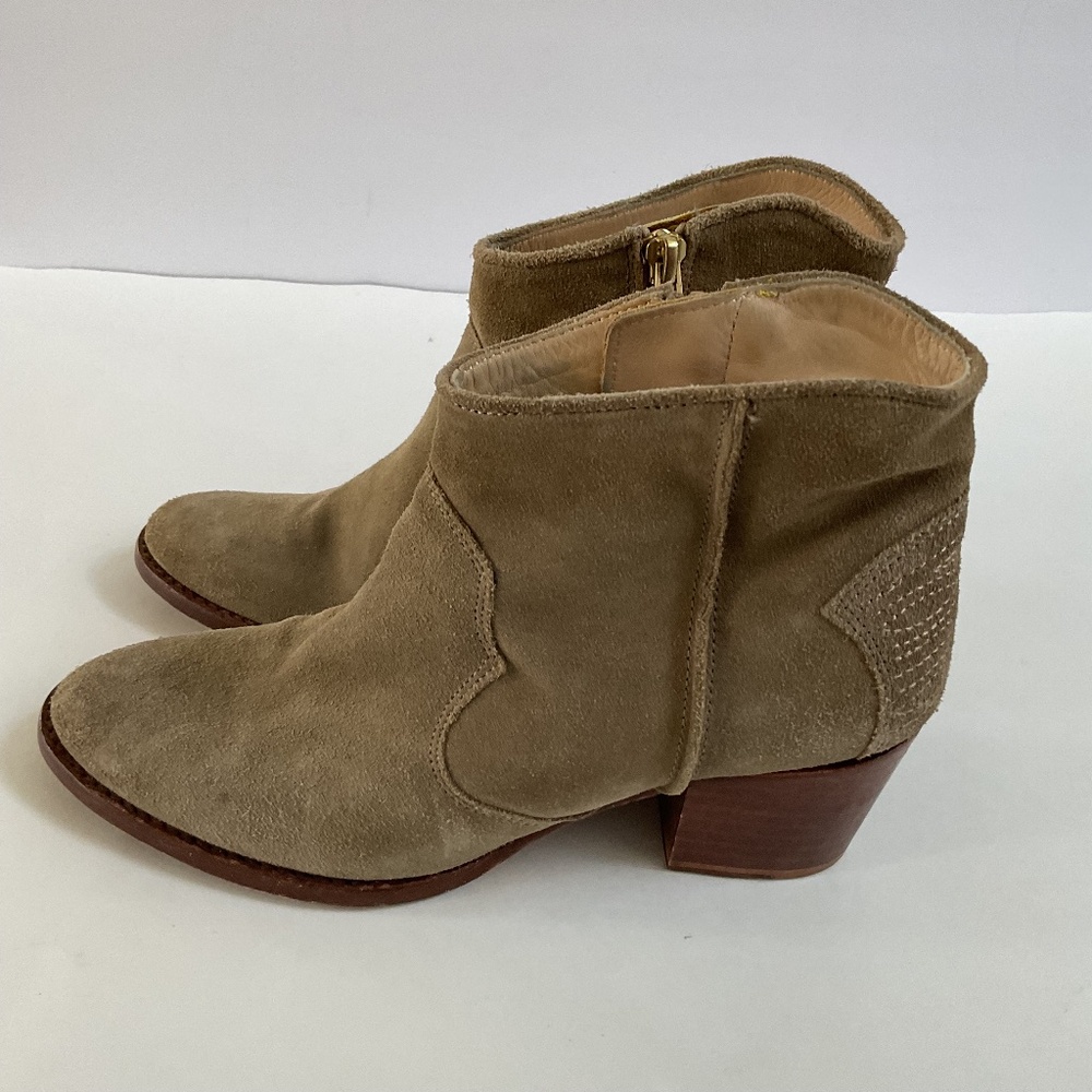 Zadig & Voltaire Molly Tan Suede Western Ankle Boots Sz EU 37
